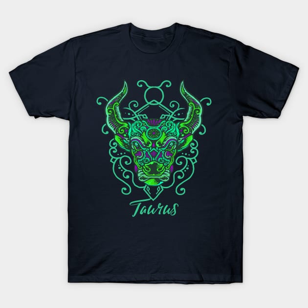 Taurus Bull Astrology Zodiac Sign T-Shirt by letnothingstopyou